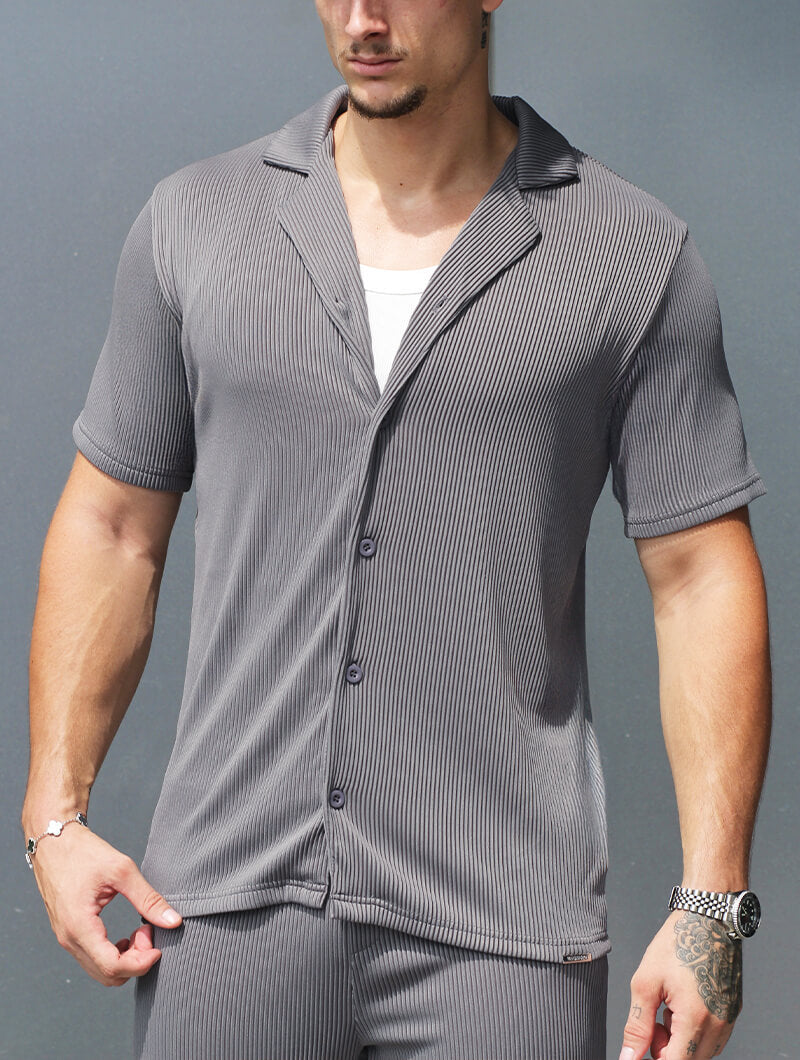 Camisa Acanalada Bailey - Gris