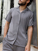 Camisa Acanalada Bailey - Gris