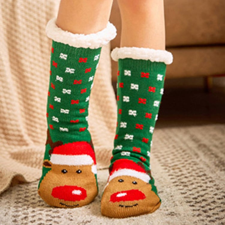 Medias Pantuflas Hogareñas Ultra Gruesas con Diseño de Animalitos